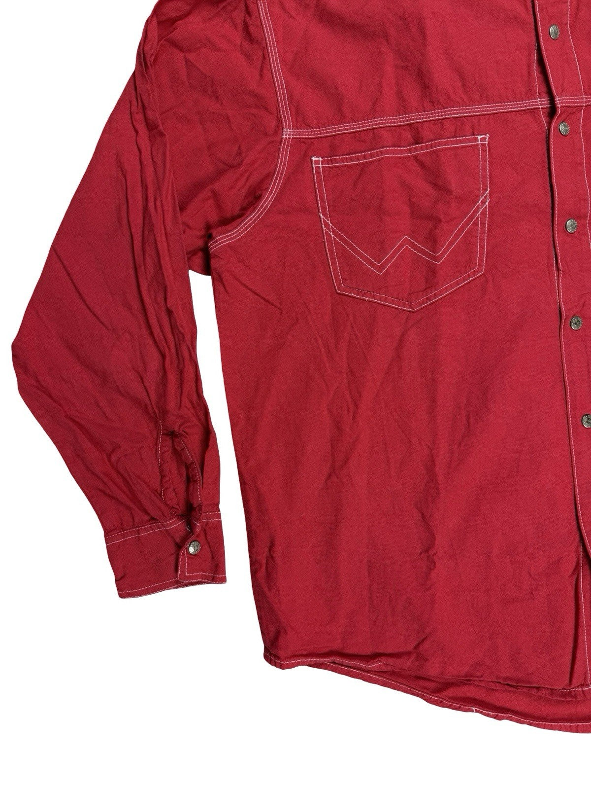 Wrangler Red Vintage 90's Snap Western Shirt Large
