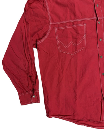 Wrangler Red Vintage 90's Snap Western Shirt Large