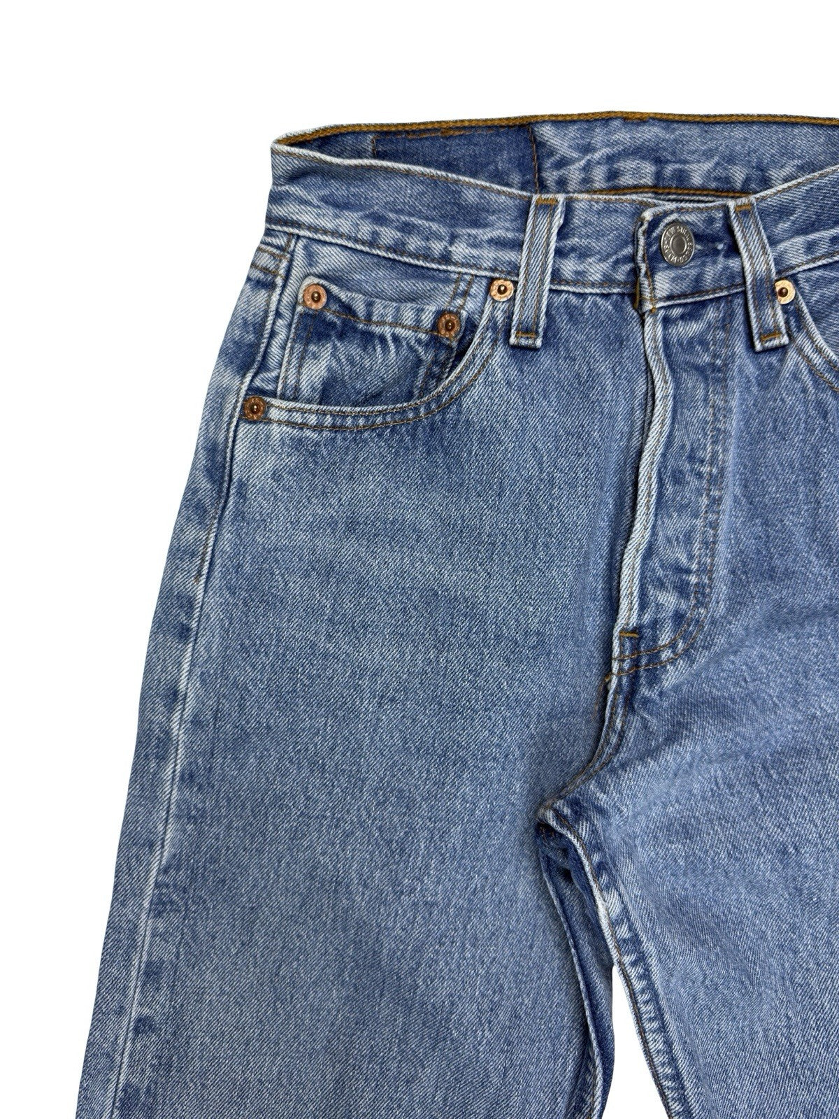 Levi's 501 Vintage Blue Straight Fit Women's Denim Jeans 25W 34L Made In USA