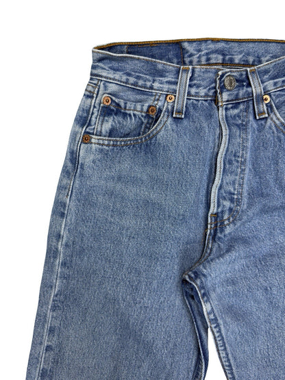 Levi's 501 Vintage Blue Straight Fit Women's Denim Jeans 25W 34L Made In USA