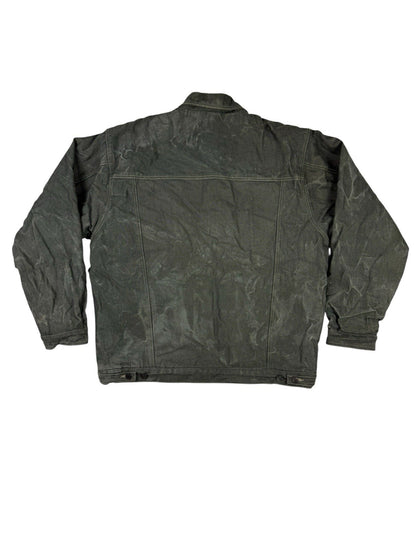Barcode Jeans Grey Denim Y2K Sherpa Lined Utility Jacket XL