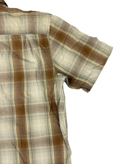 Carhartt Relaxed Fit Lightweight Beige Plaid Short Sleeve Shirt Medium