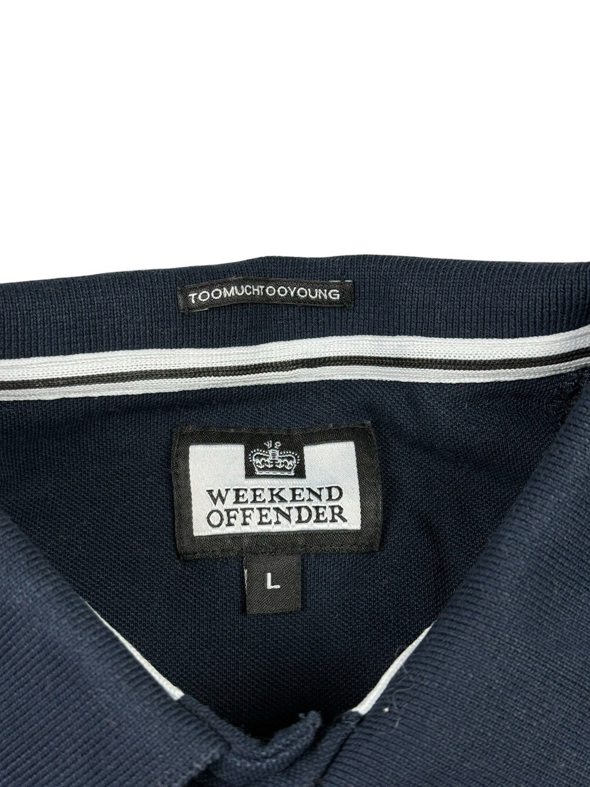 Weekend Offender Blue Polo Top Large
