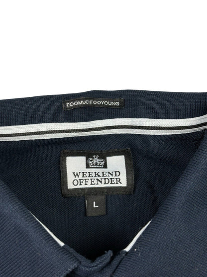 Weekend Offender Blue Polo Top Large