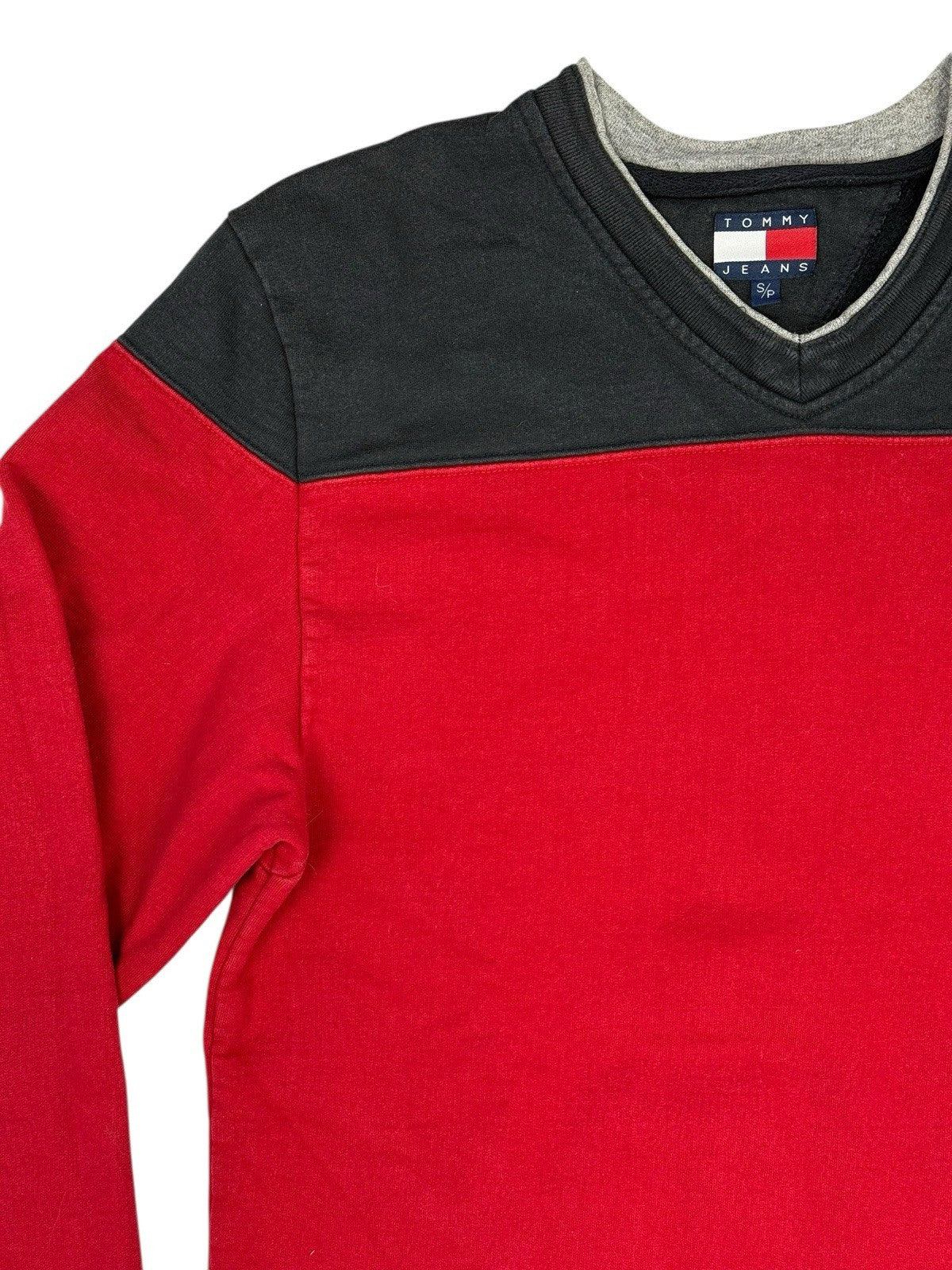 Tommy Hilfiger Retro Red V-Neck Jumper Small