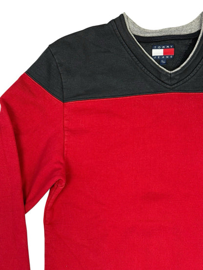 Tommy Hilfiger Retro Red V-Neck Jumper Small
