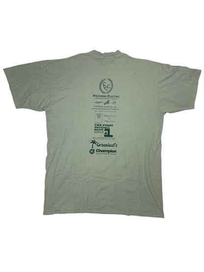 Vintage Green Cotton Michigan Triathlon '97 Americana Top XL