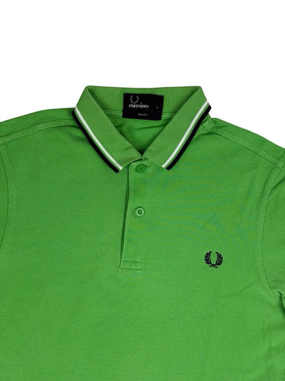 Fred Perry Green Slim Fit Polo Top Small