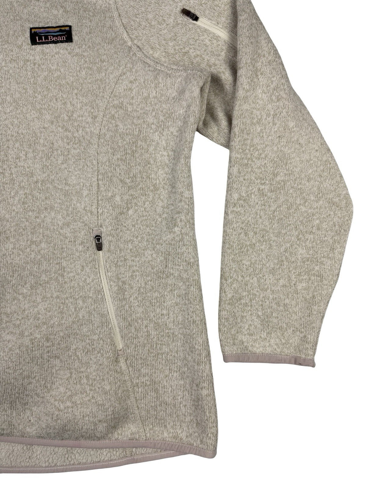 L.L. Bean Cream Zip Fleece Jacket Women's XL Regular