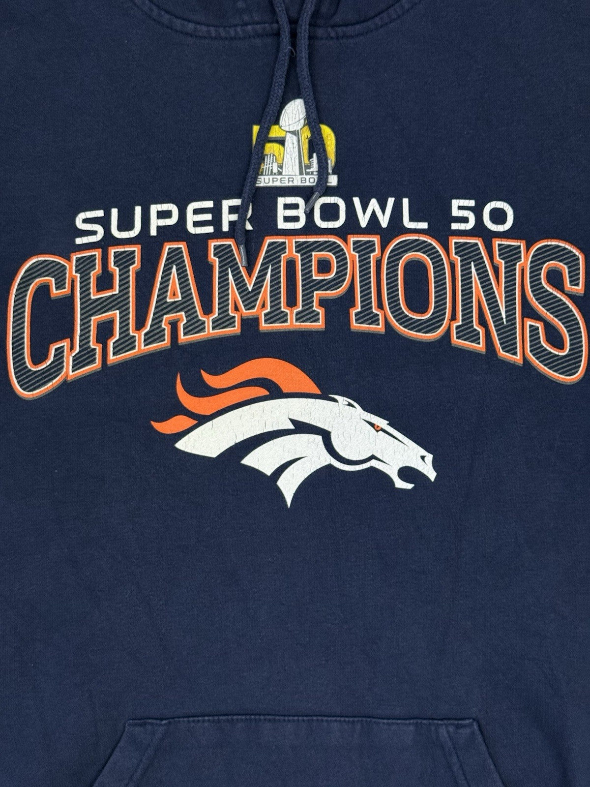NFL Denver Broncos Blue Super Bowl 50 Hoodie XL
