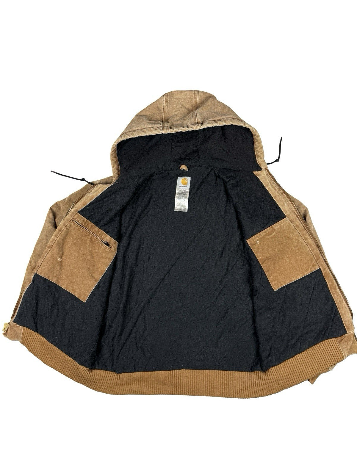 Carhartt J130 Brown Hooded Active Zip Workwear Jacket Medium Regular