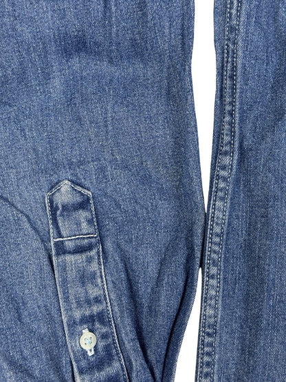 St John's Bay Vintage Blue Denim Workwear Shirt Small