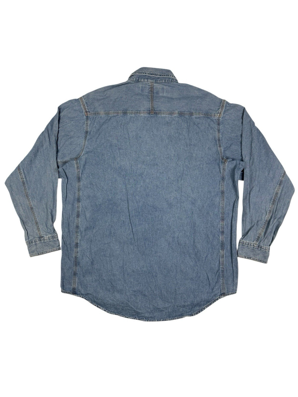 Wrangler Riggs Workwear Blue Cotton Denim Button Collar Shirt XL
