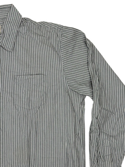 Wrangler Grey Striped Collared Cotton Shirt XL