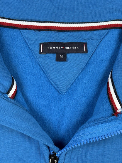 Tommy Hilfiger Blue 1/4 Zip Embroidered Jumper Medium
