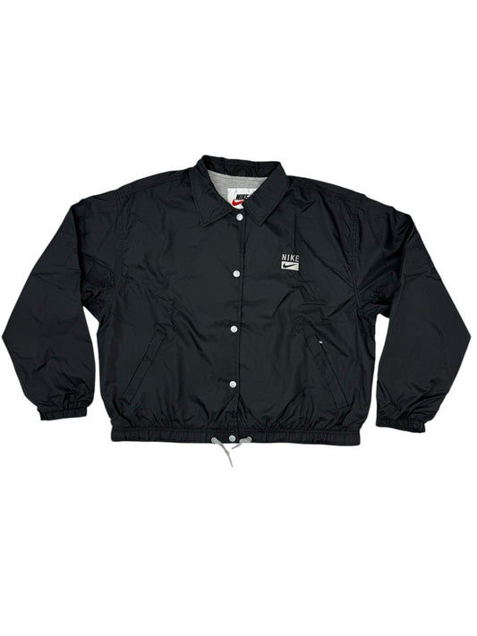 Nike Vintage Black Nylon Coaches Windbreaker Jacket Size 12-14 (Large)