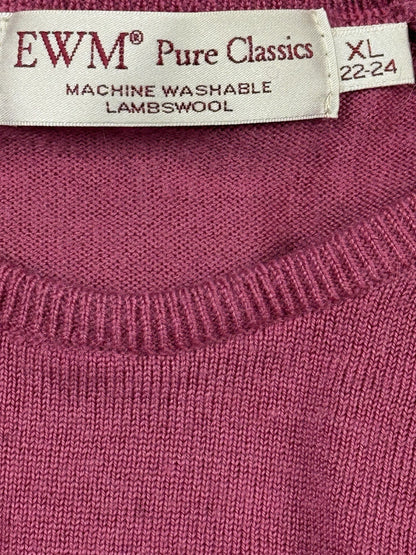 Edinburgh Woolen Mill Pink Wool Knit Jumper Women's XL 22-24