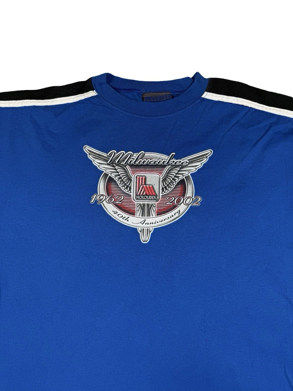 Buell Motorcycles Vtg Blue Long Sleeve Holoubek Milwaukee 40 Anniversary Top 3XL
