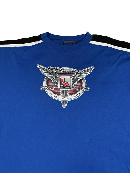 Buell Motorcycles Vtg Blue Long Sleeve Holoubek Milwaukee 40 Anniversary Top 3XL