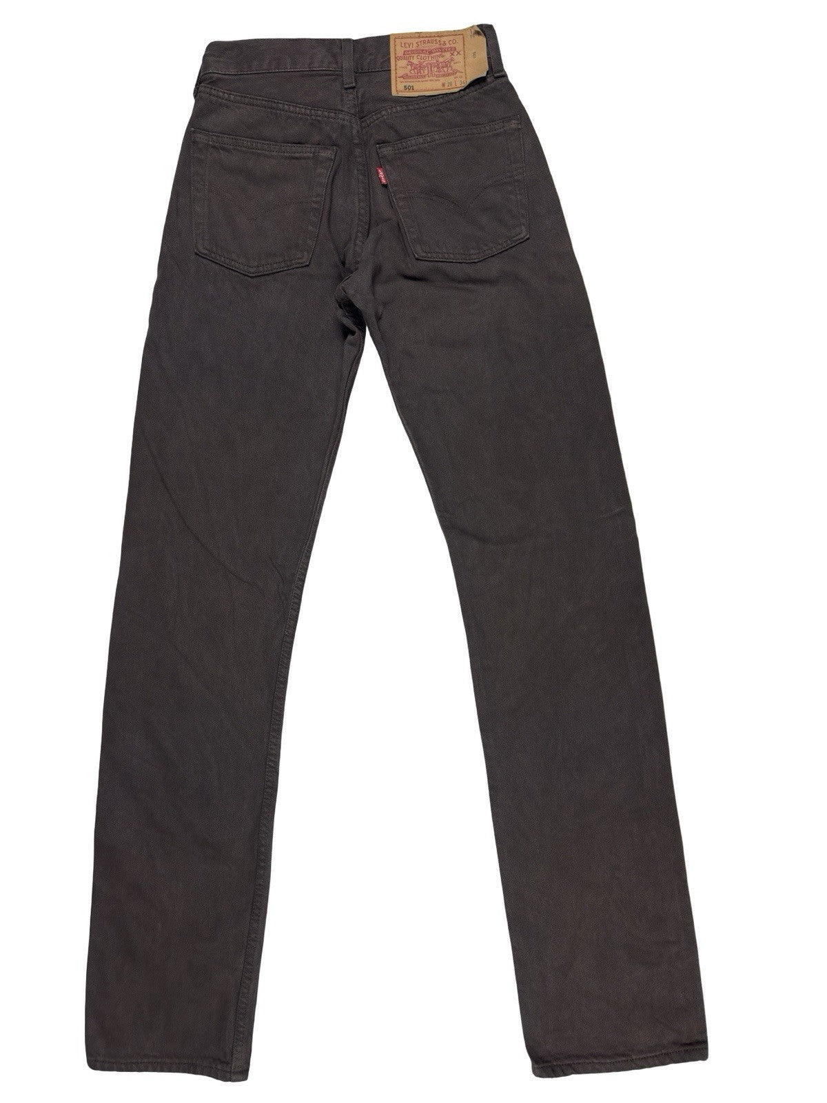 Levi's 501 Vintage Brown Straight Leg Denim Jeans 26W 34L