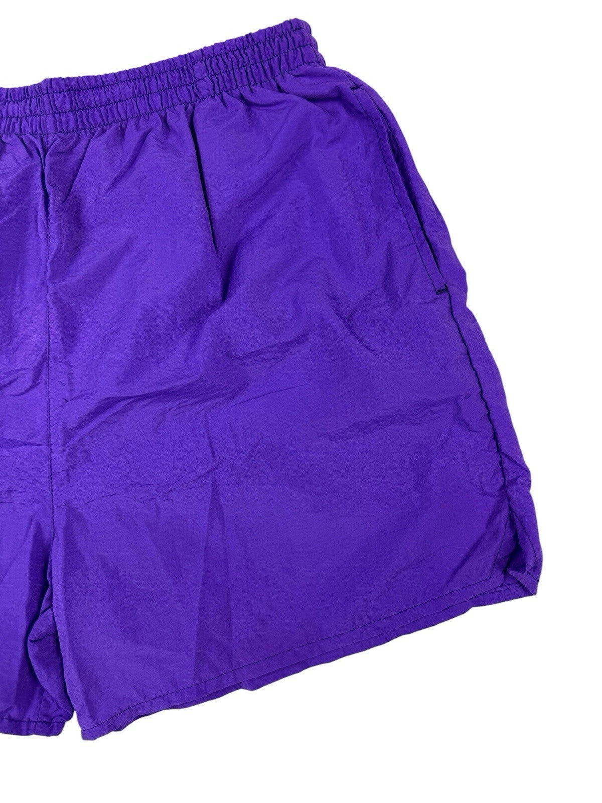 Olympic Exposure Retro Y2K Purple Nylon Exercise Sport Shorts Large