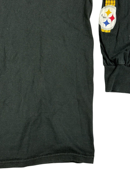 NFL Team Apparel Black Pittsburgh Steelers Long Sleeve Cotton Top XL