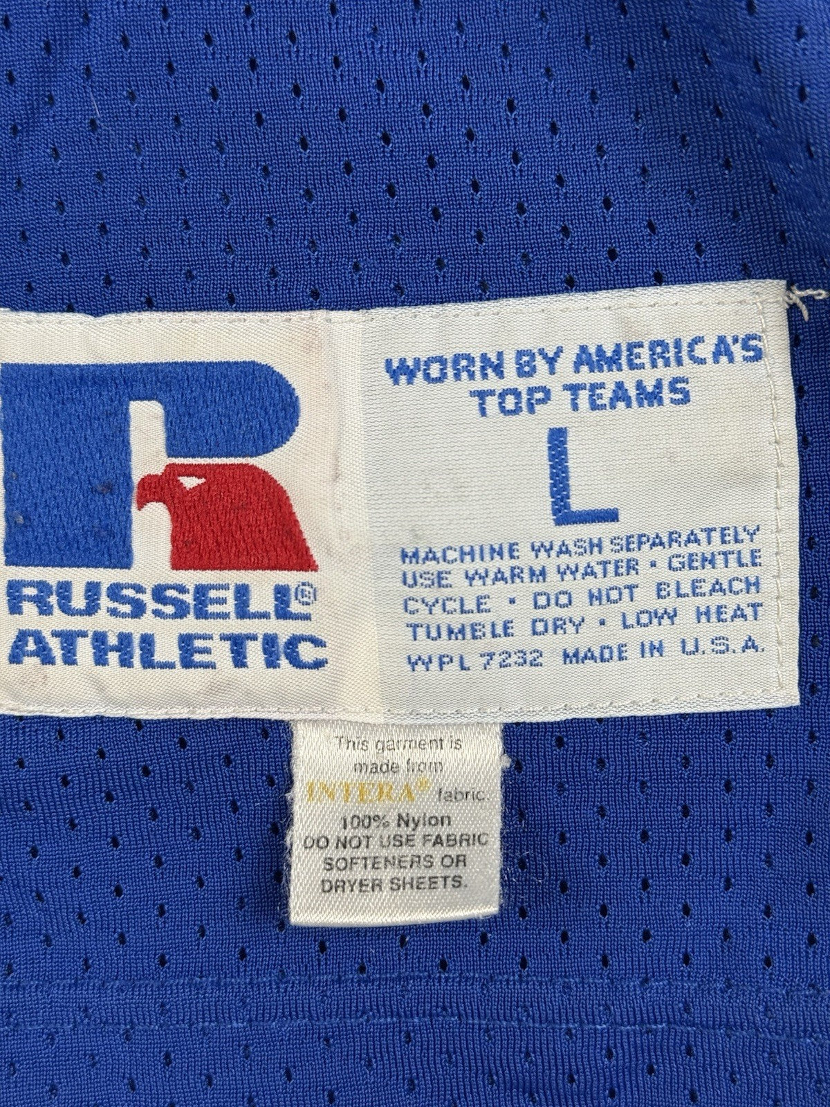 Russell Athletic Blue Mesh American Football Training Top Large