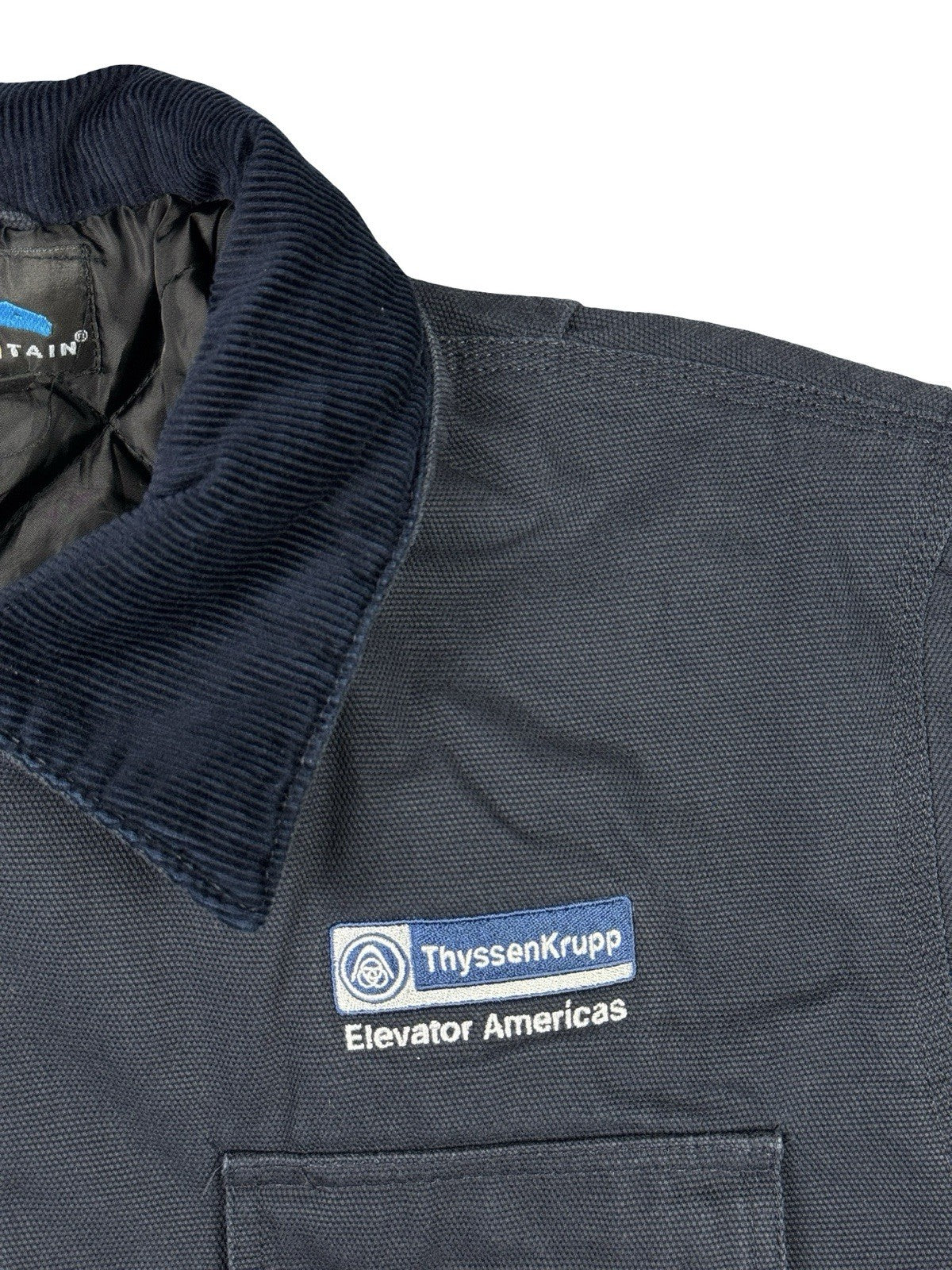 Tri-Mountain Retro Blue Insulated Zip Americana Work Jacket Large