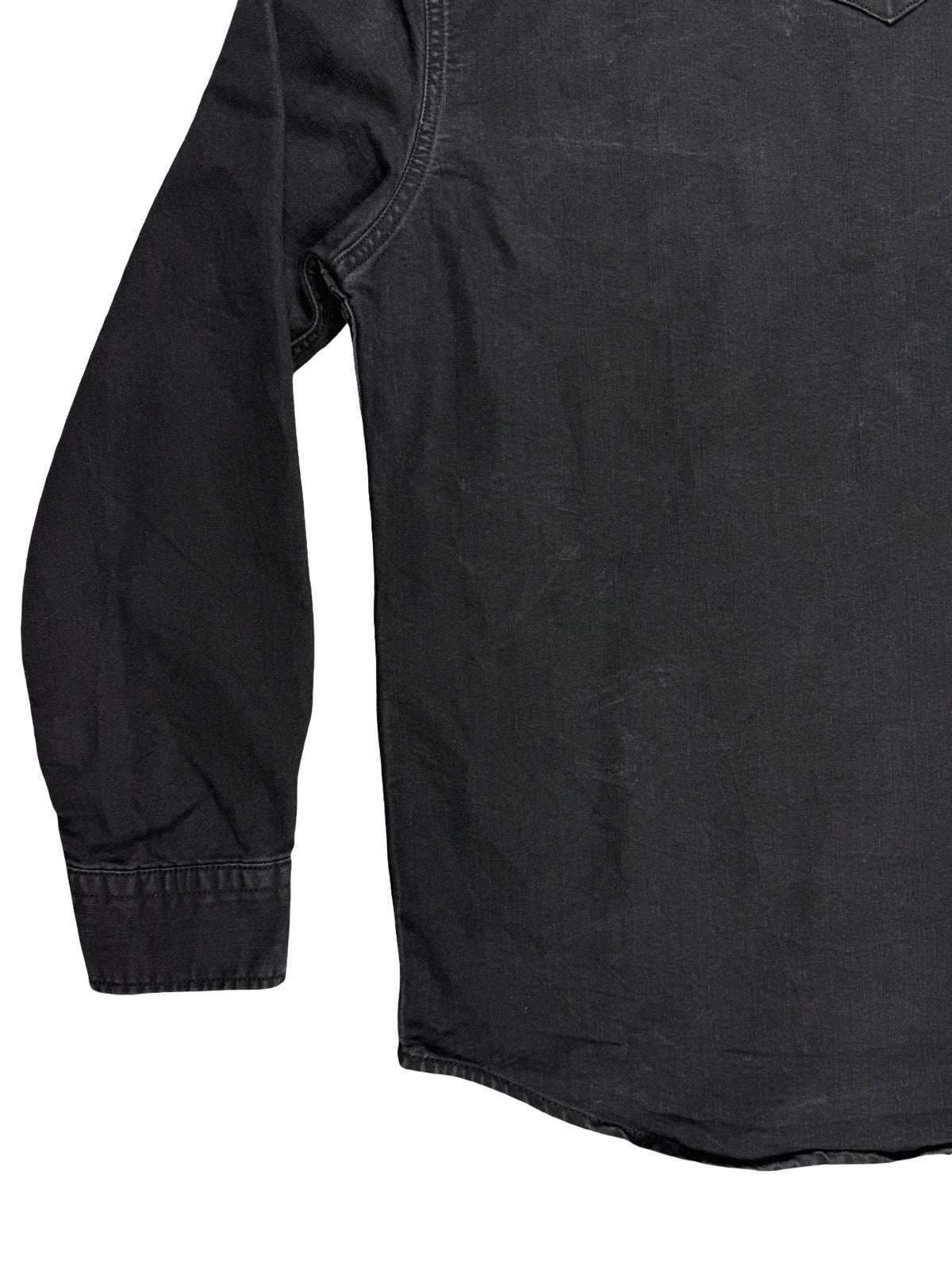 Levi's Faded Black Pearl Snap Western Denim Shirt Large