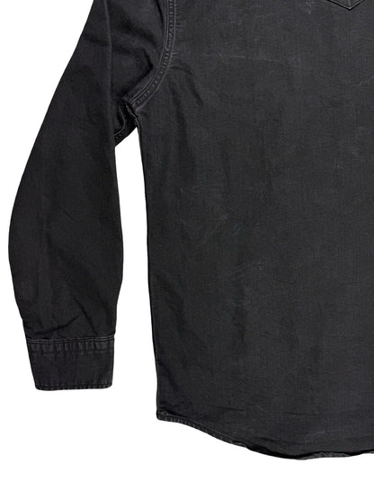 Levi's Faded Black Pearl Snap Western Denim Shirt Large