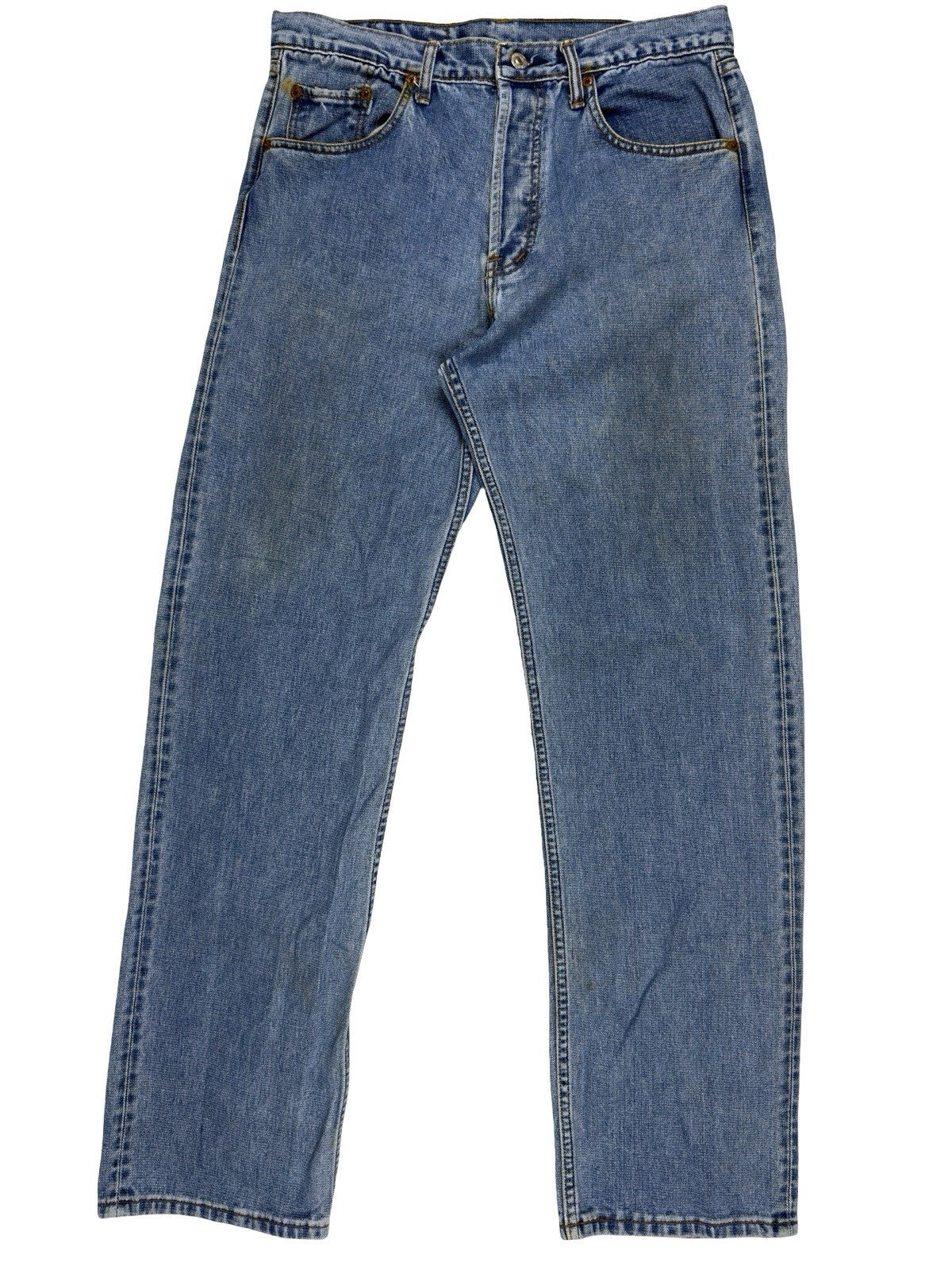 Levi's 501 Vintage Relaxed Fit Tapered Leg Blue Denim Jeans 34W 34L USA
