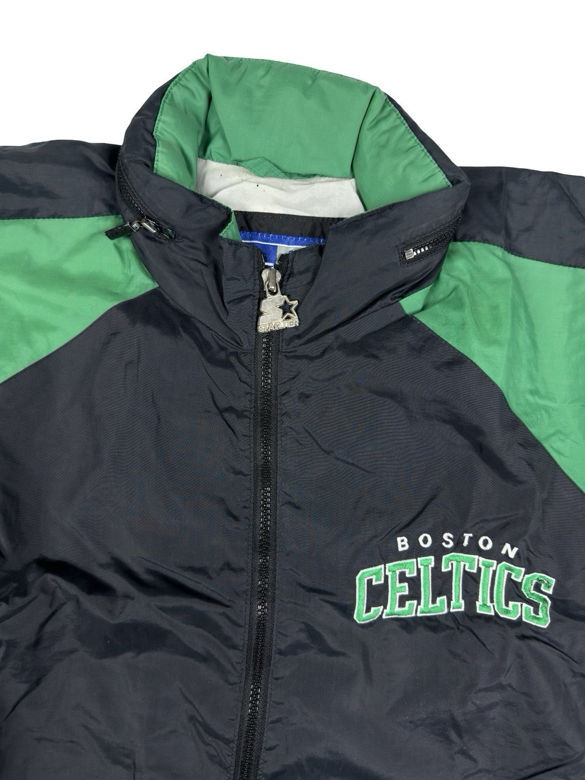 NFL Vintage Starter Boston Celtics Black Windbreaker Jacket Medium Made in Korea
