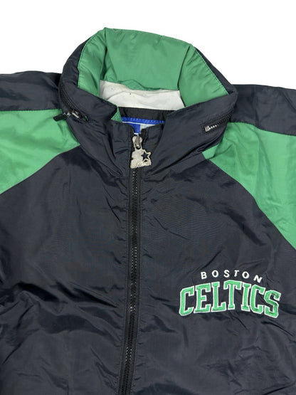 NFL Vintage Starter Boston Celtics Black Windbreaker Jacket Medium Made in Korea