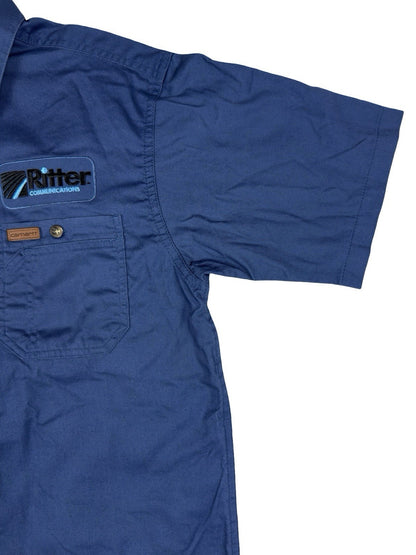 Carhartt Blue Short Sleeve Button Work Shirt Medium