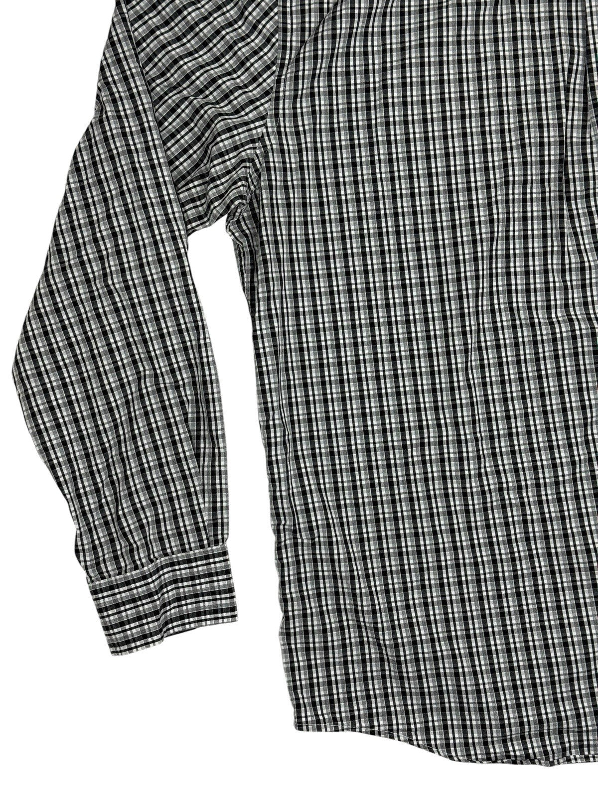 Chaps Black Plaid Stretch Easy Care Shirt 2XL