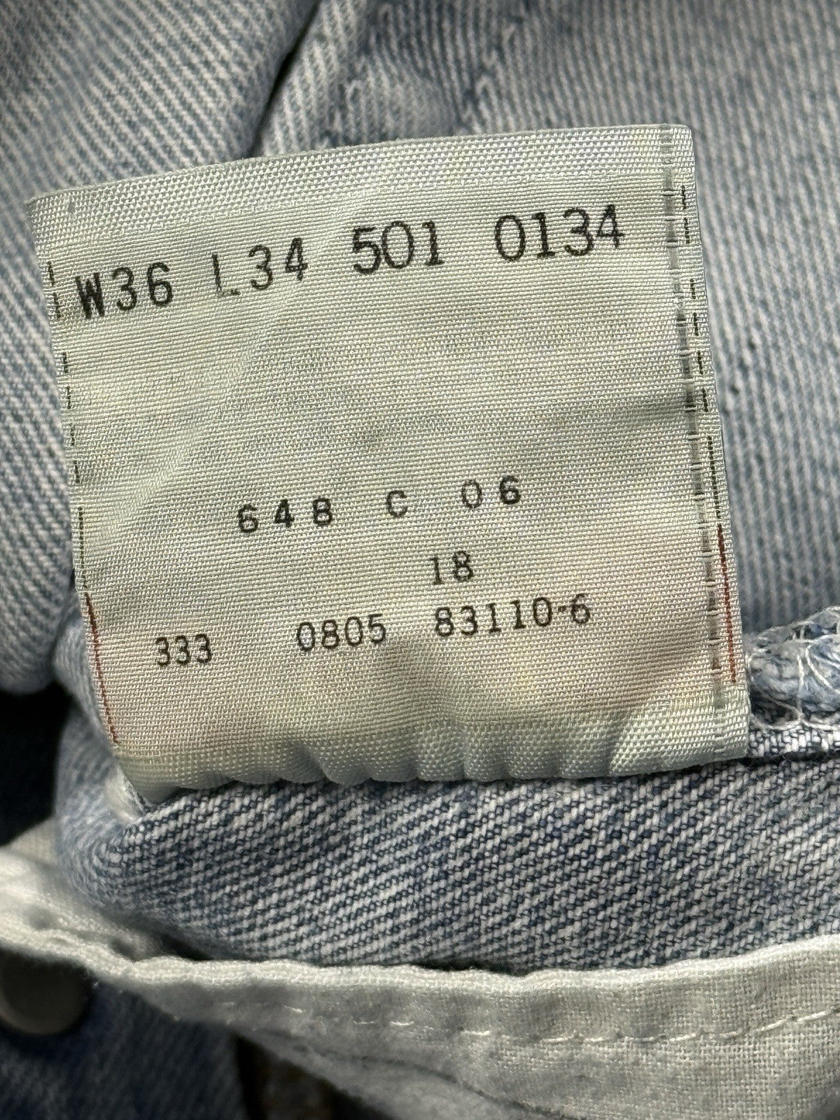 Levi's 501 Blue Retro Straight Leg Denim Jeans 36W 34L
