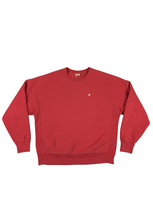 Champion Vintage Orange Reverse Weave Warm Up Jumper Large