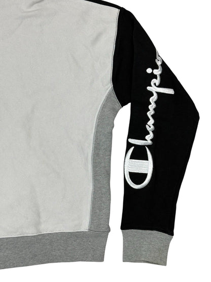 Champion Black Embroidered Colourblock Retro Hoodie Small