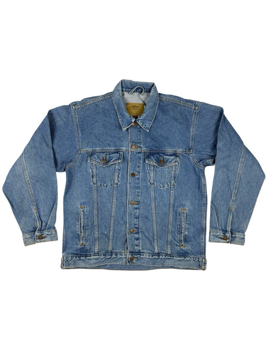 Route 66 Retro Light Blue Denim Y2K Jacket Large