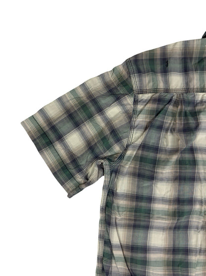 Carhartt Green Grey Plaid Short Sleeve Relaxed Fit Button Shirt Large Regular