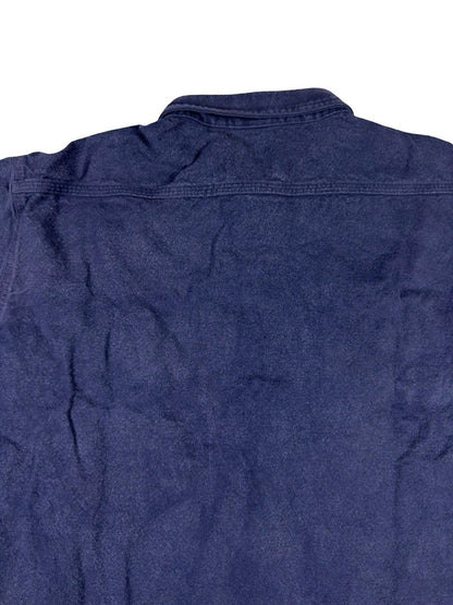 Carhartt Vintage S06 NVY Blue Heavy Cotton Work Shirt 2XL Tall USA
