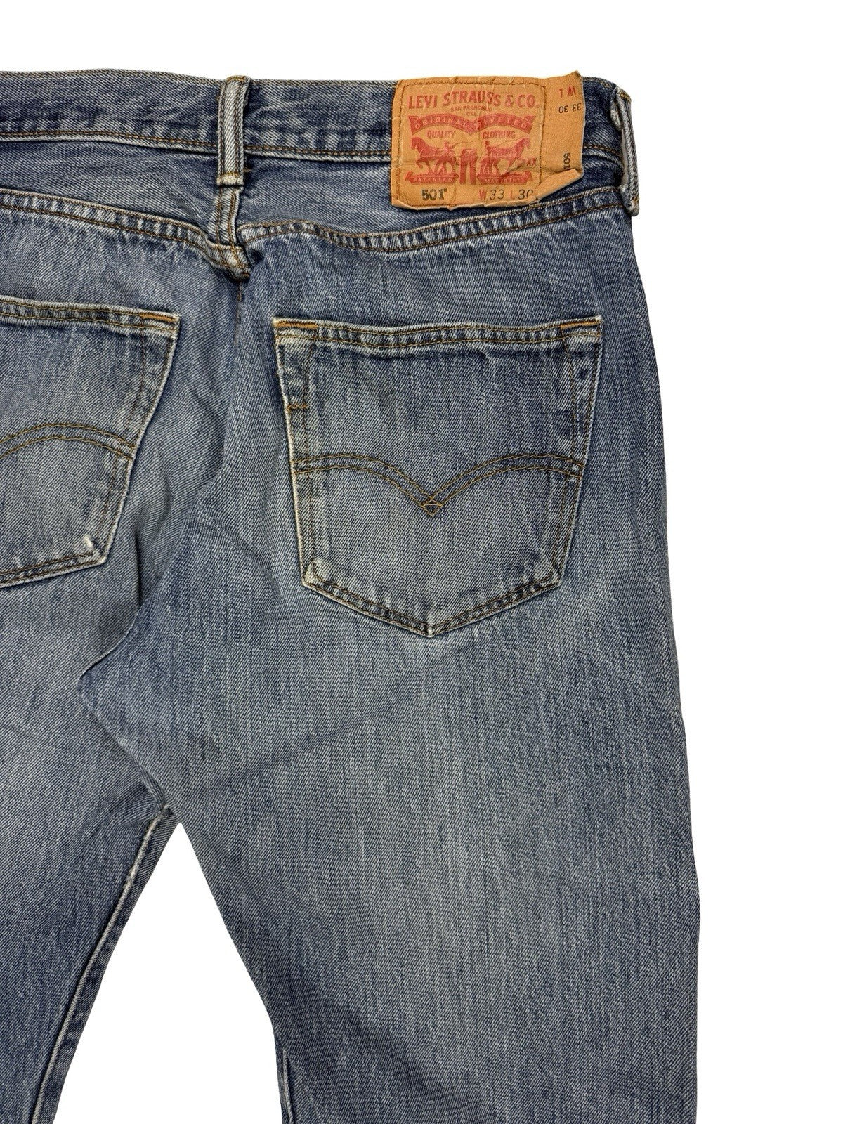 Levi's 501 Straight Leg Blue Denim Jeans 33W 30L