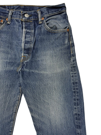 Levi's 501 Blue Denim Straight Leg Jeans Size 29W 30L