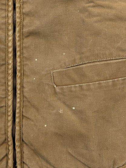 Carhartt Sherpa Lined 90s Beige Work Vest Gilet Body Warmer Large