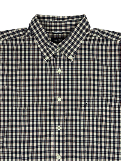 Nautica Retro Multicoloured Plaid Cotton Collared Shirt XL