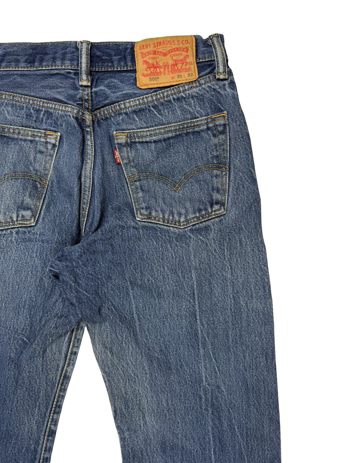 Levi's 501 Blue Denim Straight Leg Jeans Size 29W 30L
