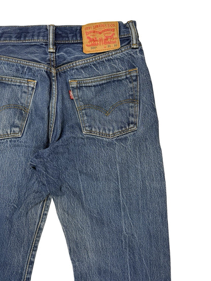 Levi's 501 Blue Denim Straight Leg Jeans Size 29W 30L