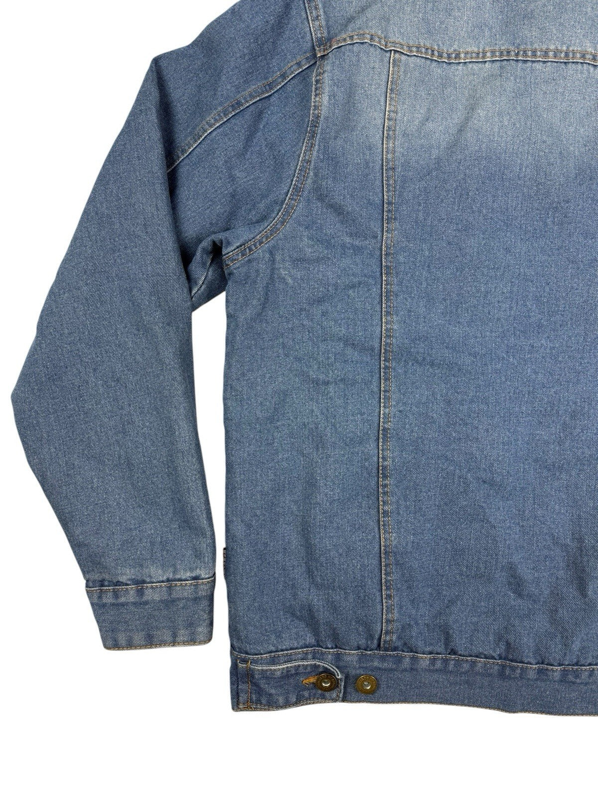 Brooklyn Cloth Retro Blue Shearling Lined Trucker Jacket Large