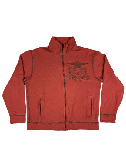 Polo Jeans Company Orange Zip Cotton Blend Jacket Medium