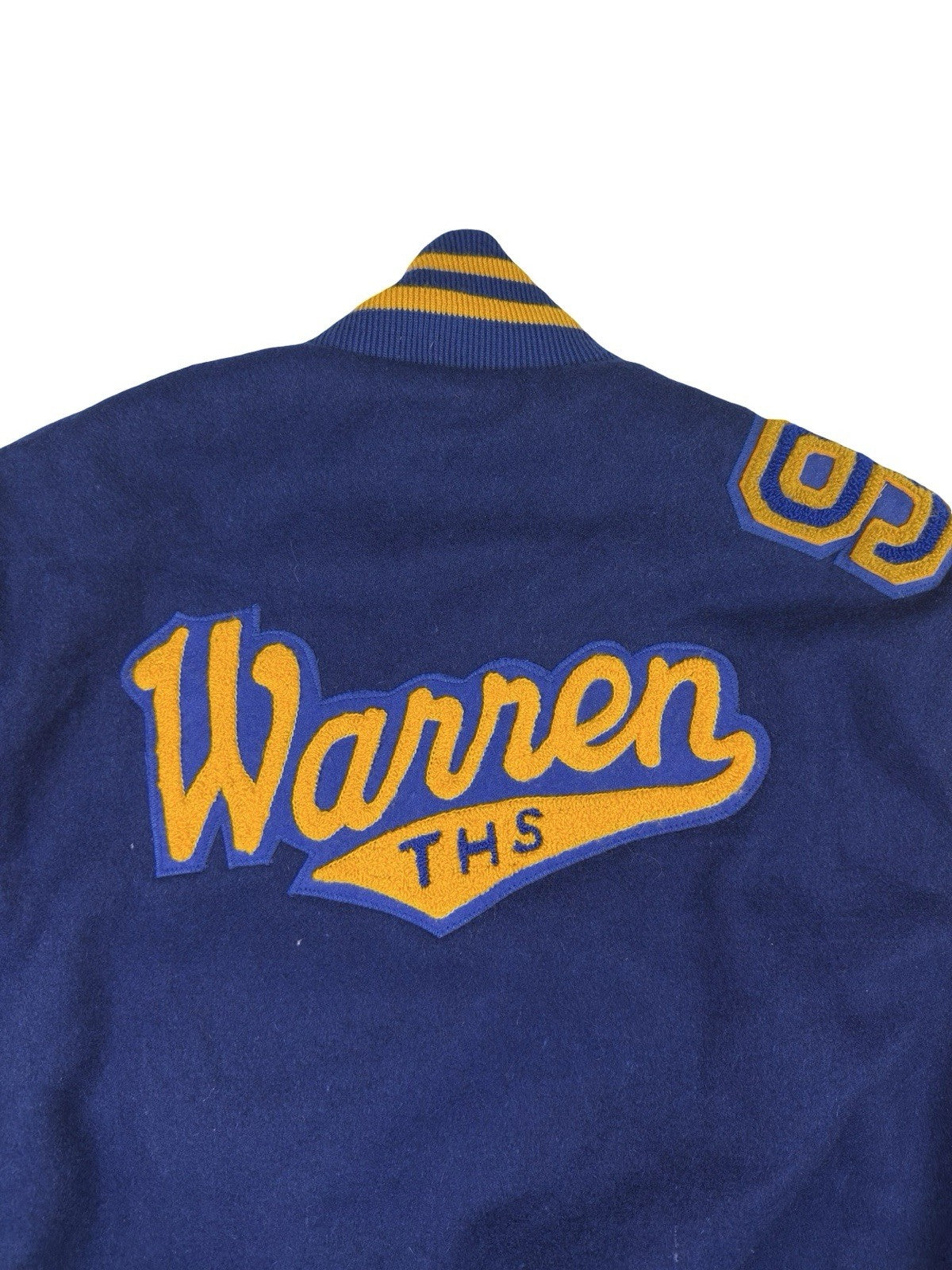 Vtg Grand Sporting Goods Blue USA High School Football Letterman Jacket Large